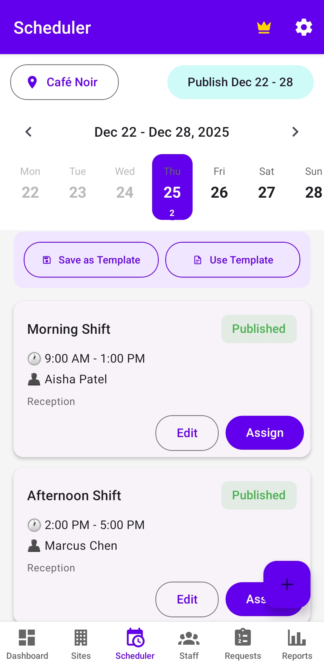 Rostr Scheduler App Screenshot