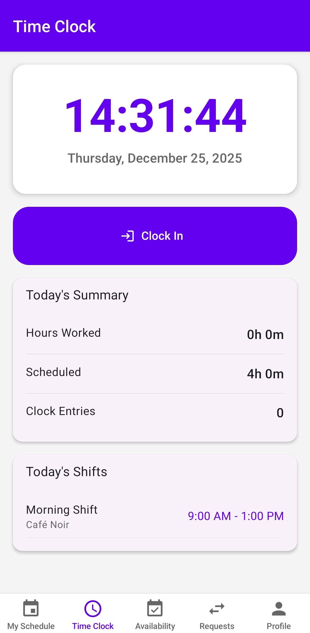 Rostr Time Clock Feature